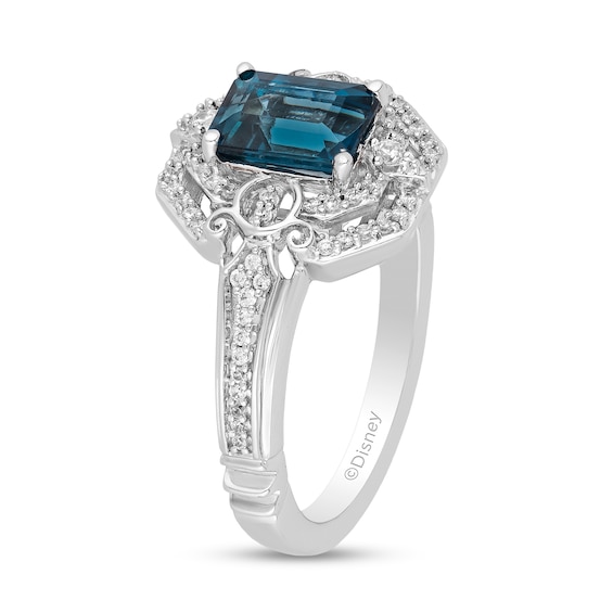 Zales Enchanted Disney Cinderella Octagonal London Blue Topaz and