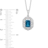 Thumbnail Image 3 of Enchanted Disney Cinderella Octagonal London Blue Topaz and 1/5 CT. T.W. Diamond Frame Pendant in Sterling Silver - 19"