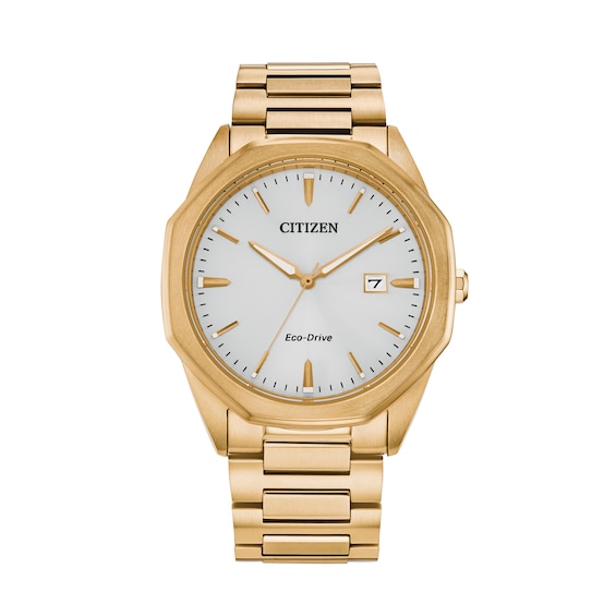 Men's Citizen Eco-Drive® Corso Gold-Tone Watch with Silver-Tone Dial (Model: Bm7492-57A)