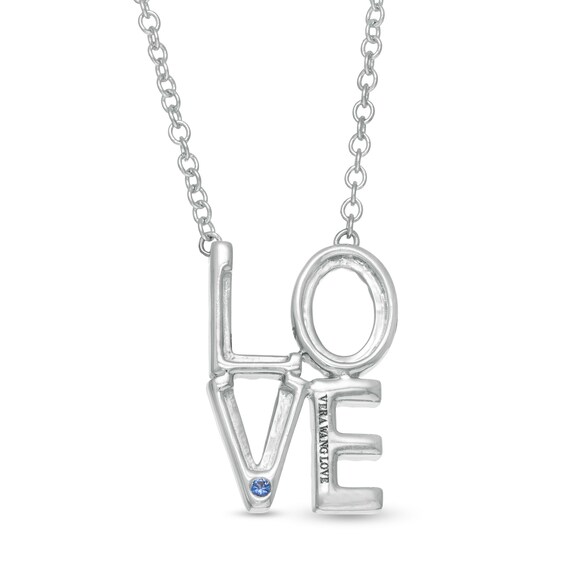 Vera Wang Love Collection 1/5 CT. T.w. Diamond "Love" Necklace in Sterling Silver - 19"