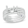 Vera Wang Love Collection 1/10 CT. T.W. Diamond "LOVE" Four Piece Stackable Band Set in Sterling Silver