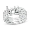 Thumbnail Image 1 of Vera Wang Love Collection 1/10 CT. T.W. Diamond "LOVE" Four Piece Stackable Band Set in Sterling Silver