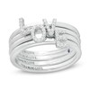 Thumbnail Image 0 of Vera Wang Love Collection 1/10 CT. T.W. Diamond "LOVE" Four Piece Stackable Band Set in Sterling Silver