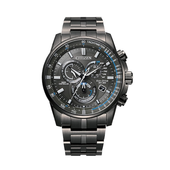 Men's Citizen Eco-Drive® Pcat Chronograph Black Watch (Model: Cb5887-55H)