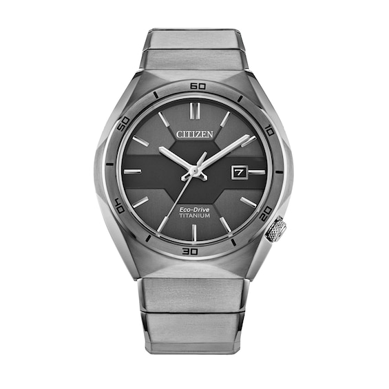 Men's Citizen Eco-Drive® Armor Super Titanium™ Watch with Black Dial (Model: Aw1660-51H)
