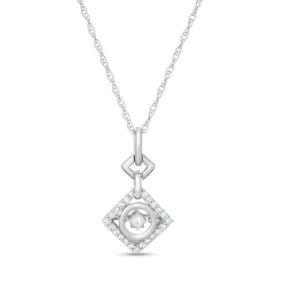 Unstoppable Love™ 1/4 CT. T.W. Princess-Cut Diamond Frame Geometric Pendant in Sterling Silver Unstoppable Love™ 1/4 CT. T.W. Princess-Cut Diamond Frame Geometric Pendant in Sterling Silver