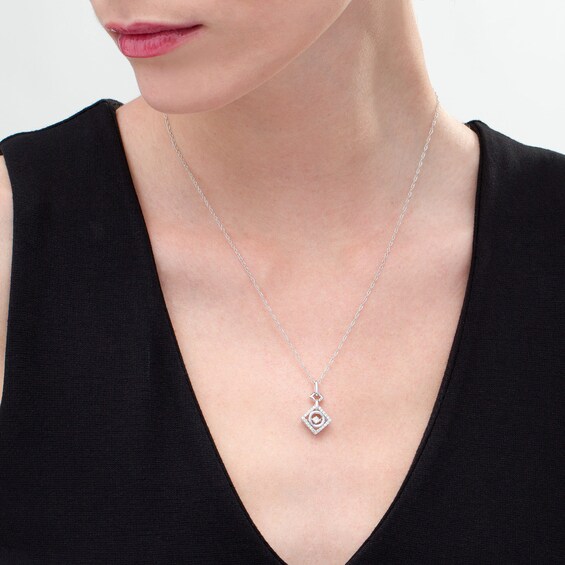 Unstoppable Love™ 1/4 CT. T.W. Princess-Cut Diamond Frame Geometric Pendant in Sterling Silver Unstoppable Love™ 1/4 CT. T.W. Princess-Cut Diamond Frame Geometric Pendant in Sterling Silver