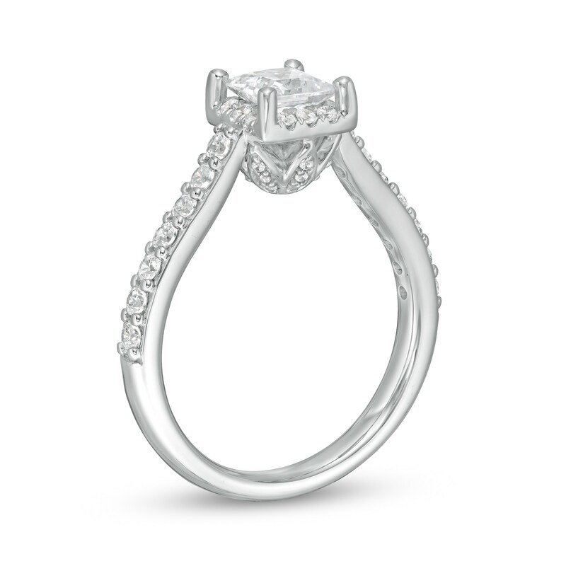 Main Image 3 of Love's Destiny by Zales 1-1/2 CT. T.W. Certified Princess-Cut Diamond Frame Engagement Ring in 14K White Gold (I/I1)