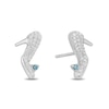 Thumbnail Image 0 of Enchanted Disney Cinderella 1/10 CT. T.W. Diamond and London Blue Topaz Slipper Stud Earrings in Sterling Silver