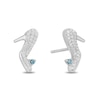Thumbnail Image 1 of Enchanted Disney Cinderella 1/10 CT. T.W. Diamond and London Blue Topaz Slipper Stud Earrings in Sterling Silver