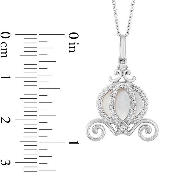 Collector's Edition Enchanted Disney Cinderella 70th Anniversary Pearl and Diamond Carriage Pendant in Sterling Silver