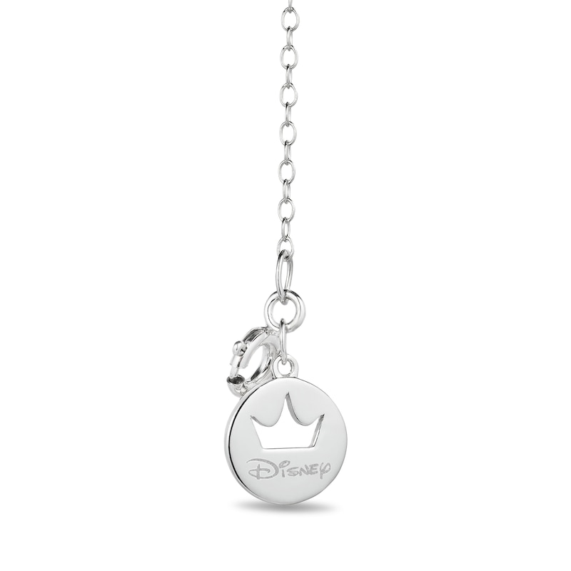 Main Image 2 of Enchanted Disney Cinderella 1/10 CT. T.W. Diamond and London Blue Topaz Slipper Pendant in Sterling Silver - 19"