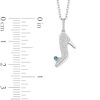 Thumbnail Image 3 of Enchanted Disney Cinderella 1/10 CT. T.W. Diamond and London Blue Topaz Slipper Pendant in Sterling Silver - 19"