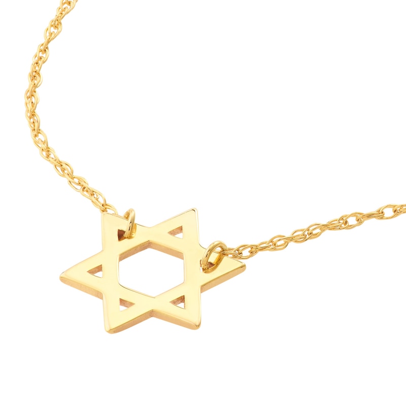 Star of David Necklace in Solid 14K Gold