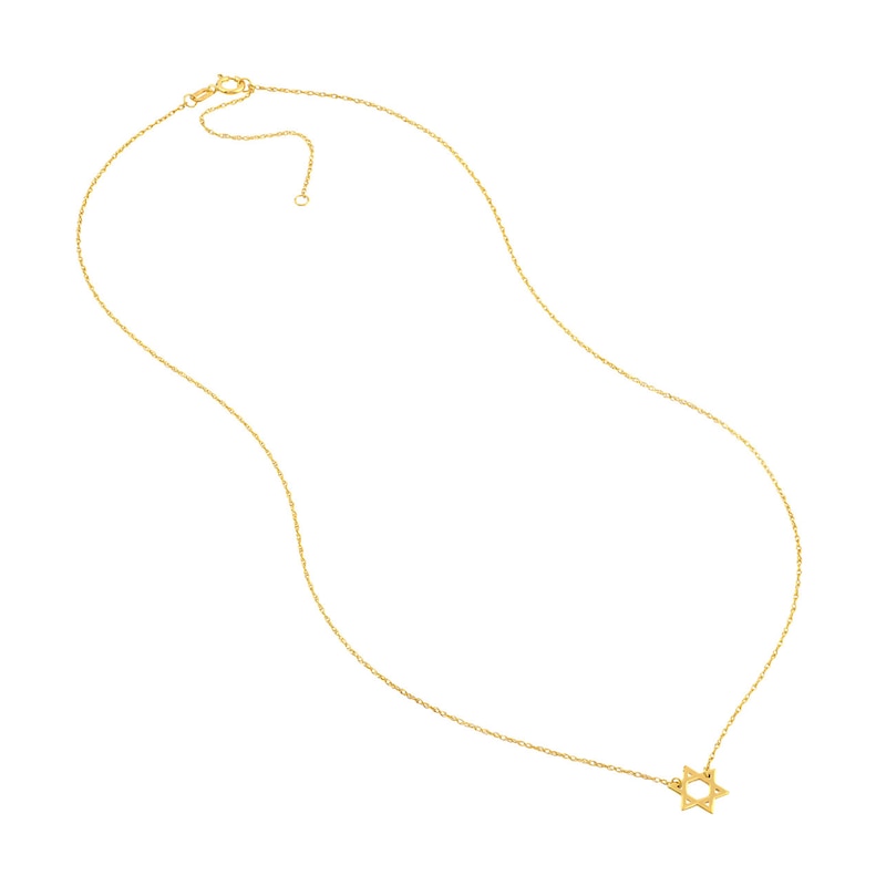 Star of David Necklace in Solid 14K Gold