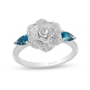 Thumbnail Image 0 of Collector's Edition Enchanted Disney Cinderella 70th Anniversary Blue Topaz and Diamond Ring in Sterling Silver