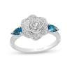 Thumbnail Image 1 of Collector's Edition Enchanted Disney Cinderella 70th Anniversary Blue Topaz and Diamond Ring in Sterling Silver