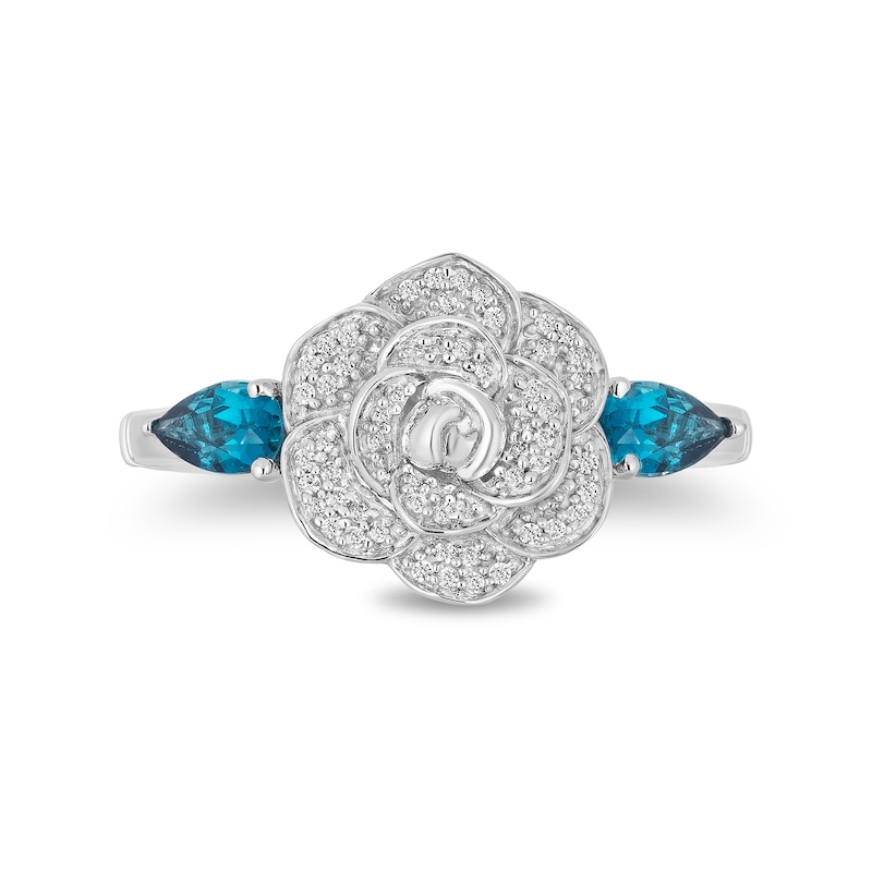 Main Image 3 of Collector's Edition Enchanted Disney Cinderella 70th Anniversary Blue Topaz and Diamond Ring in Sterling Silver