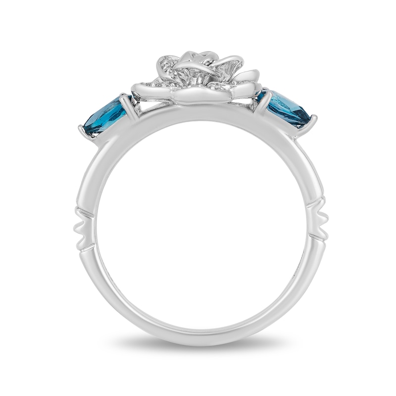 Main Image 4 of Collector's Edition Enchanted Disney Cinderella 70th Anniversary Blue Topaz and Diamond Ring in Sterling Silver