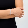 Thumbnail Image 2 of 1/10 CT. T.W. Diamond Triple-Row Link Bracelet in Sterling Silver - 7.25"
