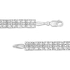 Thumbnail Image 2 of 1/10 CT. T.W. Diamond Triple-Row Link Bracelet in Sterling Silver - 7.25"