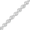 Thumbnail Image 1 of 1/10 CT. T.W. Diamond Flame Link Bracelet in Sterling Silver - 7.25"