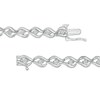 Thumbnail Image 3 of 1/10 CT. T.W. Diamond Flame Link Bracelet in Sterling Silver - 7.25"