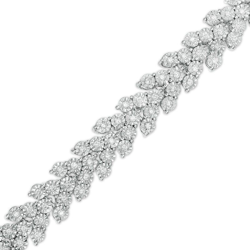 Main Image 1 of 1-7/8 CT. T.W. Diamond Chevron Link Bracelet in Sterling Silver - 7.25"