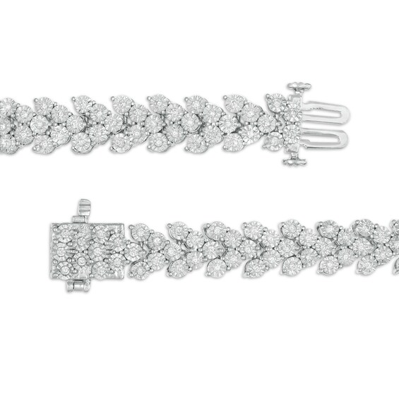 1-7/8 CT. T.w. Diamond Chevron Link Bracelet in Sterling Silver - 7.25"