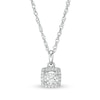 Thumbnail Image 1 of 1/8 CT. T.W. Diamond Square Frame Pendant in 10K White Gold