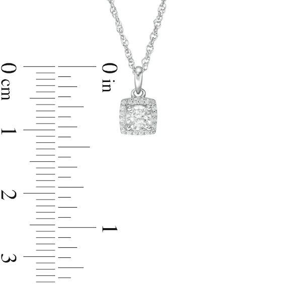 1/8 CT. T.w. Diamond Square Frame Pendant in 10K White Gold