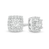Thumbnail Image 1 of 1/8 CT. T.W. Diamond Square Frame Stud Earrings in 10K White Gold
