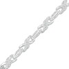 Thumbnail Image 1 of 1 CT. T.W. Baguette and Round Diamond "X" Link Bracelet in 10K White Gold - 7.25"