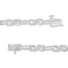 Thumbnail Image 3 of 1 CT. T.W. Baguette and Round Diamond "X" Link Bracelet in 10K White Gold - 7.25"