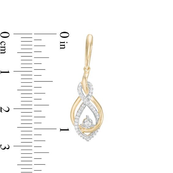 1/5 CT. T.w. Diamond Twist Flame Drop Earrings in 10K Gold