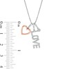 Thumbnail Image 3 of 1/20 CT. T.W. Diamond Outline Heart, "LOVE" and Circle Charm Pendant in Sterling Silver and 10K Rose Gold