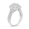 Thumbnail Image 3 of 1 CT. T.W. Emerald-Cut Diamond Double Octagonal Frame Split Shank Vintage-Style Engagement Ring in 14K White Gold