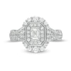 Thumbnail Image 4 of 1 CT. T.W. Emerald-Cut Diamond Double Octagonal Frame Split Shank Vintage-Style Engagement Ring in 14K White Gold