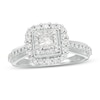 Thumbnail Image 1 of 5/8 CT. T.W. Princess-Cut Diamond Double Frame Vintage-Style Engagement Ring in 10K White Gold