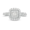 Thumbnail Image 3 of 5/8 CT. T.W. Princess-Cut Diamond Double Frame Vintage-Style Engagement Ring in 10K White Gold