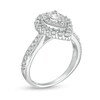 Thumbnail Image 2 of 5/8 CT. T.W. Pear-Shaped Diamond Double Frame Vintage-Style Engagement Ring in 10K White Gold