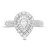 Thumbnail Image 4 of 5/8 CT. T.W. Pear-Shaped Diamond Double Frame Vintage-Style Engagement Ring in 10K White Gold