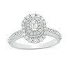 Thumbnail Image 1 of 5/8 CT. T.W. Emerald-Cut Diamond Double Octagonal Frame Vintage-Style Engagement Ring in 10K White Gold