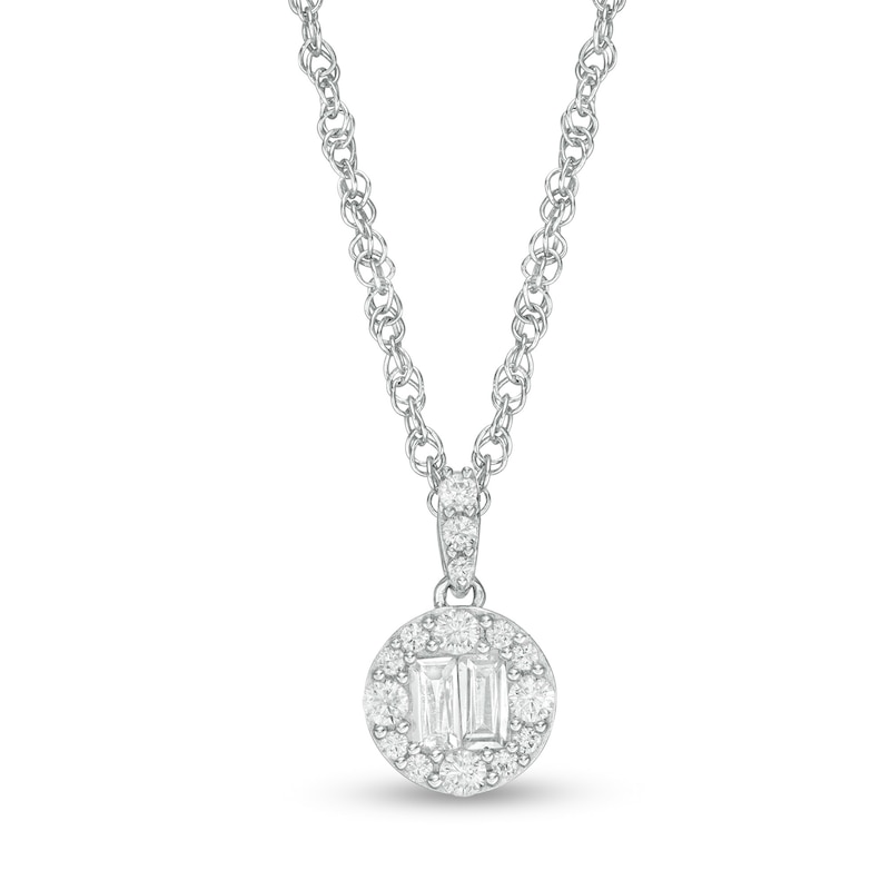 Main Image 1 of 1/8 CT. T.W. Diamond Frame Pendant in 10K White Gold