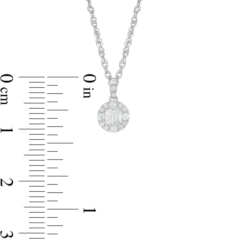 Main Image 3 of 1/8 CT. T.W. Diamond Frame Pendant in 10K White Gold