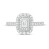 Thumbnail Image 4 of 5/8 CT. T.W. Emerald-Cut Diamond Double Octagonal Frame Vintage-Style Engagement Ring in 10K White Gold