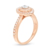 Thumbnail Image 2 of 5/8 CT. T.W. Oval Diamond Double Frame Vintage-Style Engagement Ring in 10K Rose Gold