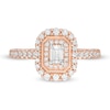 Thumbnail Image 4 of 5/8 CT. T.W. Emerald-Cut Diamond Double Octagonal Frame Vintage-Style Engagement Ring in 10K Rose Gold