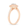 Thumbnail Image 2 of 5/8 CT. T.W. Oval Diamond Double Frame Vintage-Style Engagement Ring in 10K Rose Gold