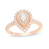 5/8 CT. T.W. Pear-Shaped Diamond Double Frame Vintage-Style Engagement Ring in 10K Rose Gold